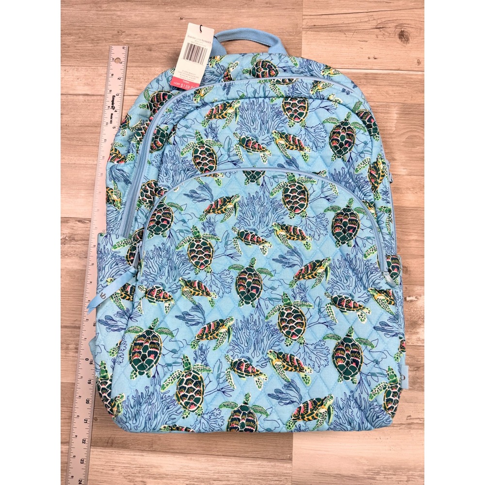 Vera Bradley Essential Large Backpack Sea Turtles Coral Cotton Blue 50154-23418